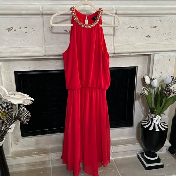 MSK Dresses & Skirts - MSK embellished neck halter dress